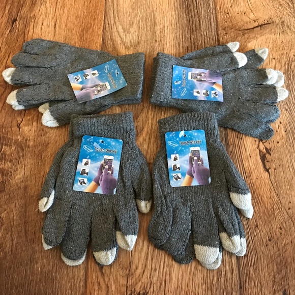 Wholesale Gloves Touchscreen Winter Acrylic Gray - Picture 3 of 8